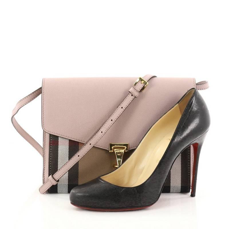 Burberry Macken Crossbody Bag Leather and House Check Canvas Small at 1stDibs burberry itcf