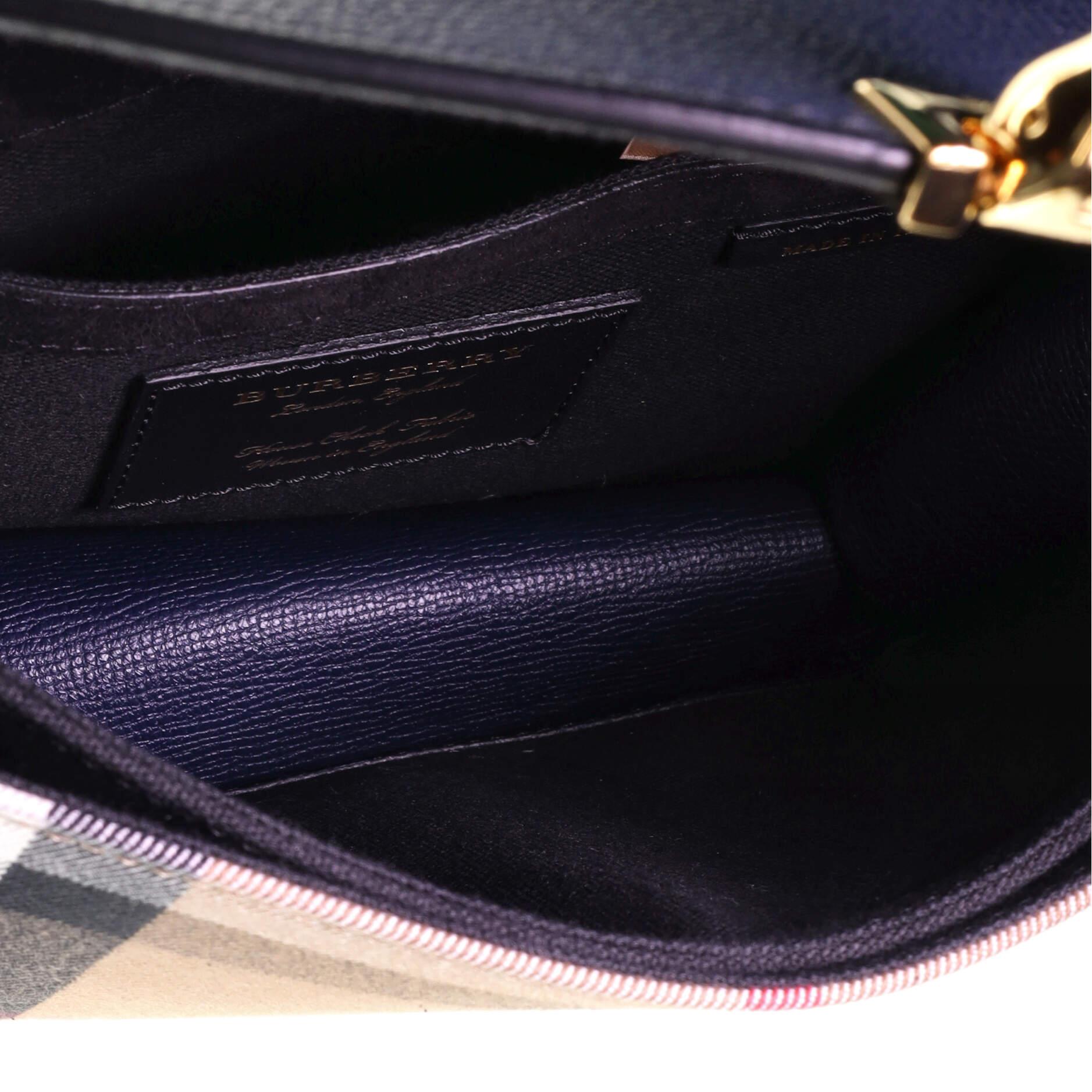 Women's or Men's Burberry Macken Crossbody Bag Leather and House Check Canvas Small