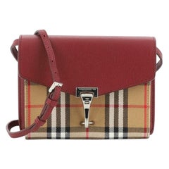 Burberry Macken Crossbody Bag Leather and House Check Canvas Small