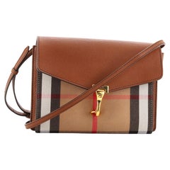 Burberry Macken Crossbody Bag Leather and House Check Canvas Small