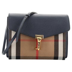 Burberry Macken Crossbody Bag Leather and House Check Canvas Small