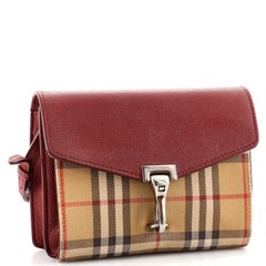 Borsa a tracolla Burberry Macken in pelle e tela a quadri vintage Baby