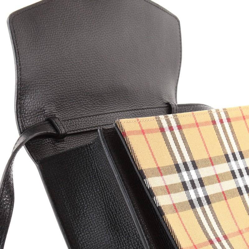 Burberry Macken Crossbody Bag Leather and Vintage Check Canvas Small at