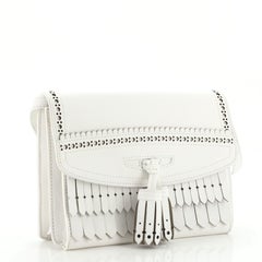 Burberry Macken Crossbody Borsa in pelle con frange piccola