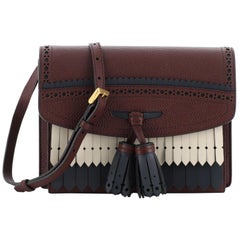 Burberry Macken Crossbody Bag Leather with Fringe Small