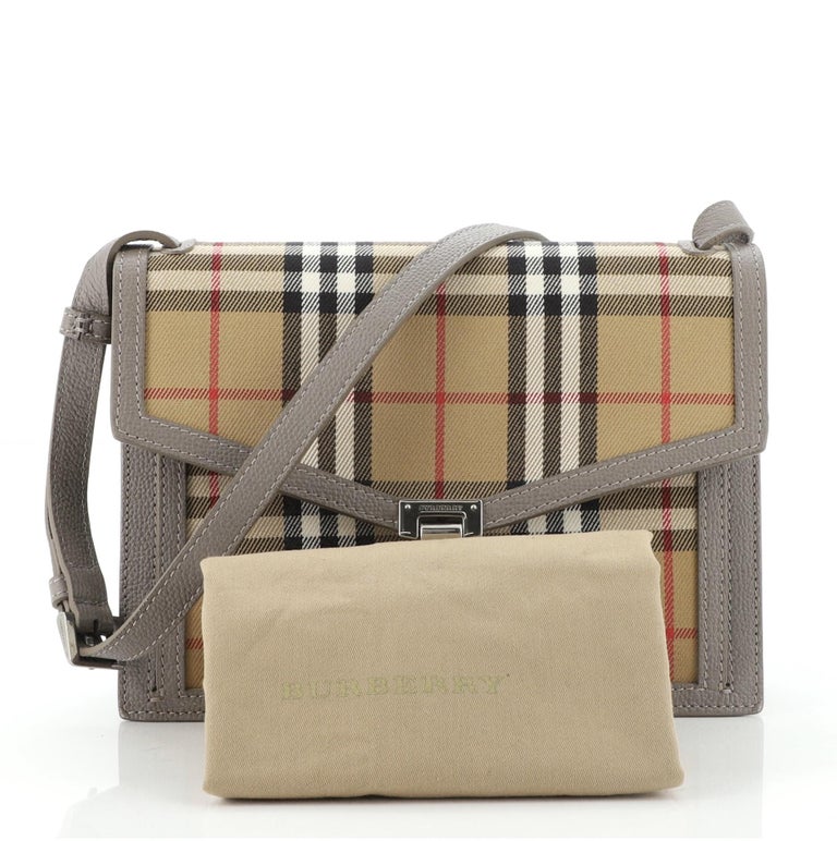 Burberry Macken Crossbody Bag Vintage Check Canvas Small at 1stDibs