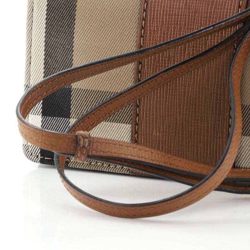 Burberry Madison Buckle Flap Borsa House Check in tela e pelle piccola 4