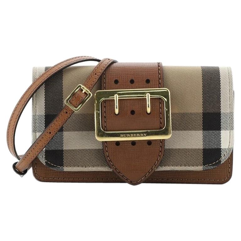 Burberry Madison Buckle Flap Bag House Check Canvas and Leather Small at  1stDibs | burberry madison bag, burberry madison buckle bag, burberry wallet