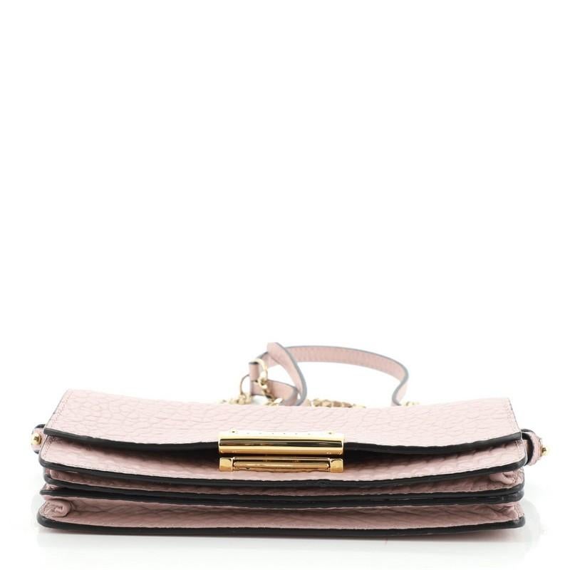 Beige Burberry Madison Wallet on Chain Leather