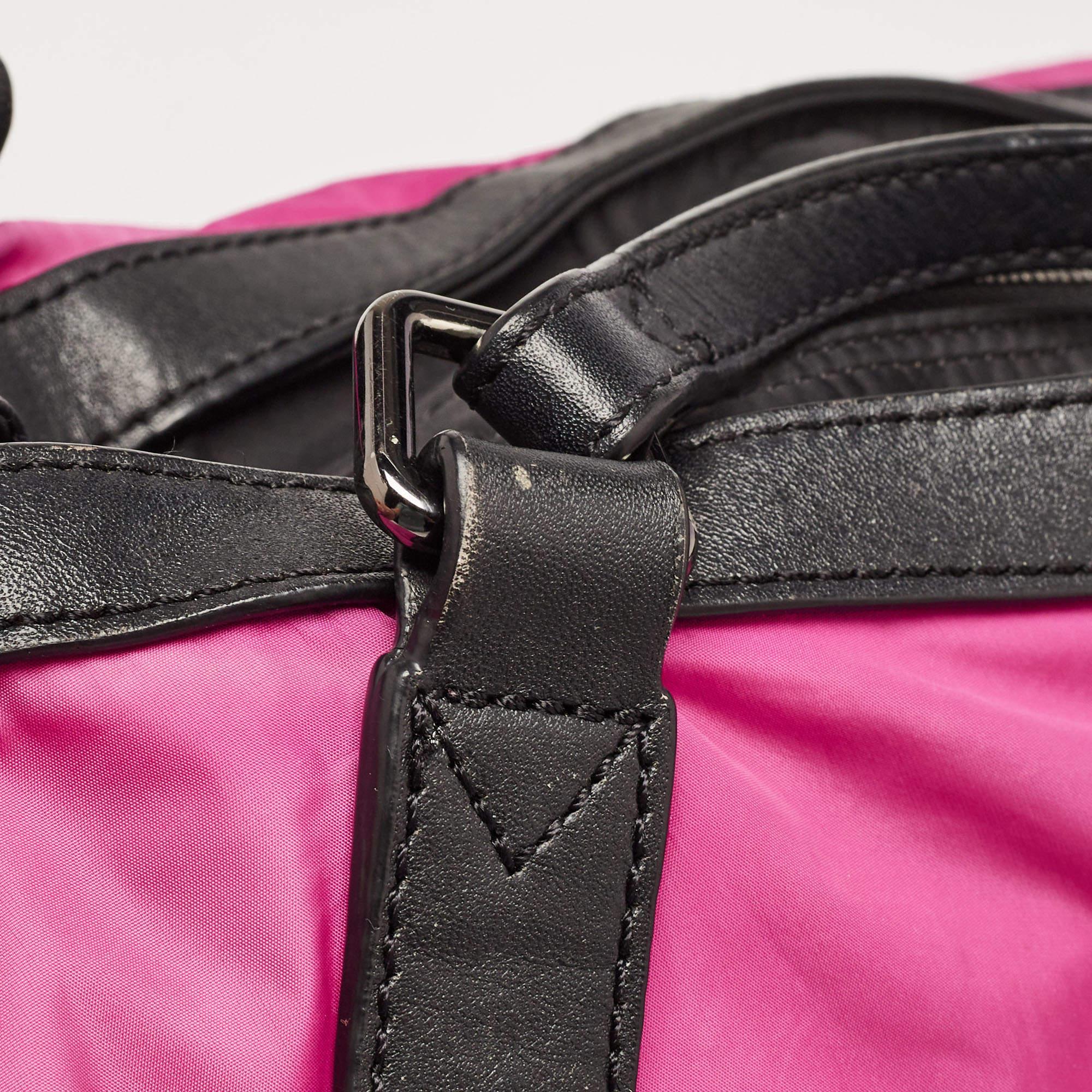 Burberry Magenta Nylon and Leather Buckleigh Tote 5