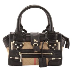 Burberry Manor Bag Quilted House Check Canvas with Leather Large