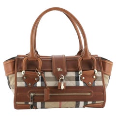 Burberry Manor Bag Quilted House Check Canvas with Leather Medium