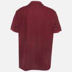 Burberry Maroon Cotton Pique Polo T-Shirt XXL
