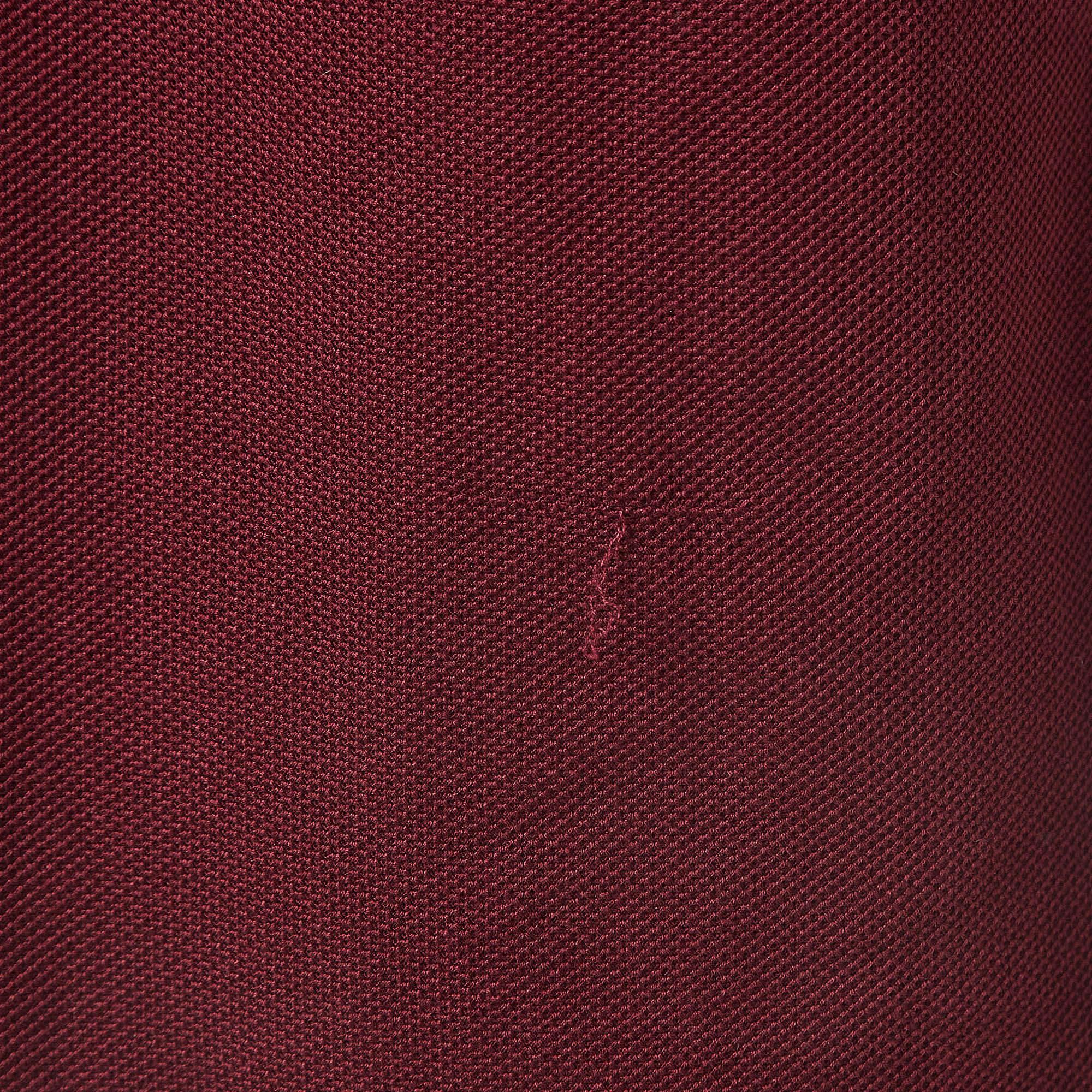 Burberry Maroon Cotton Pique Polo T-Shirt XXL In Excellent Condition For Sale In Dubai, Al Qouz 2