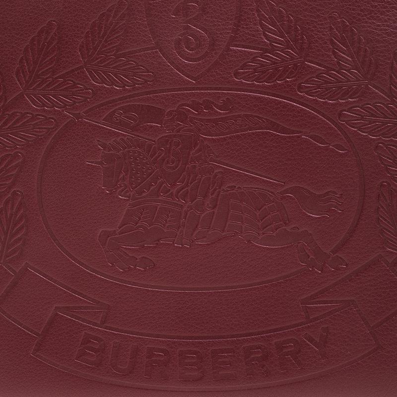 Women's Burberry Maroon Leather Document Wristlet Pouch