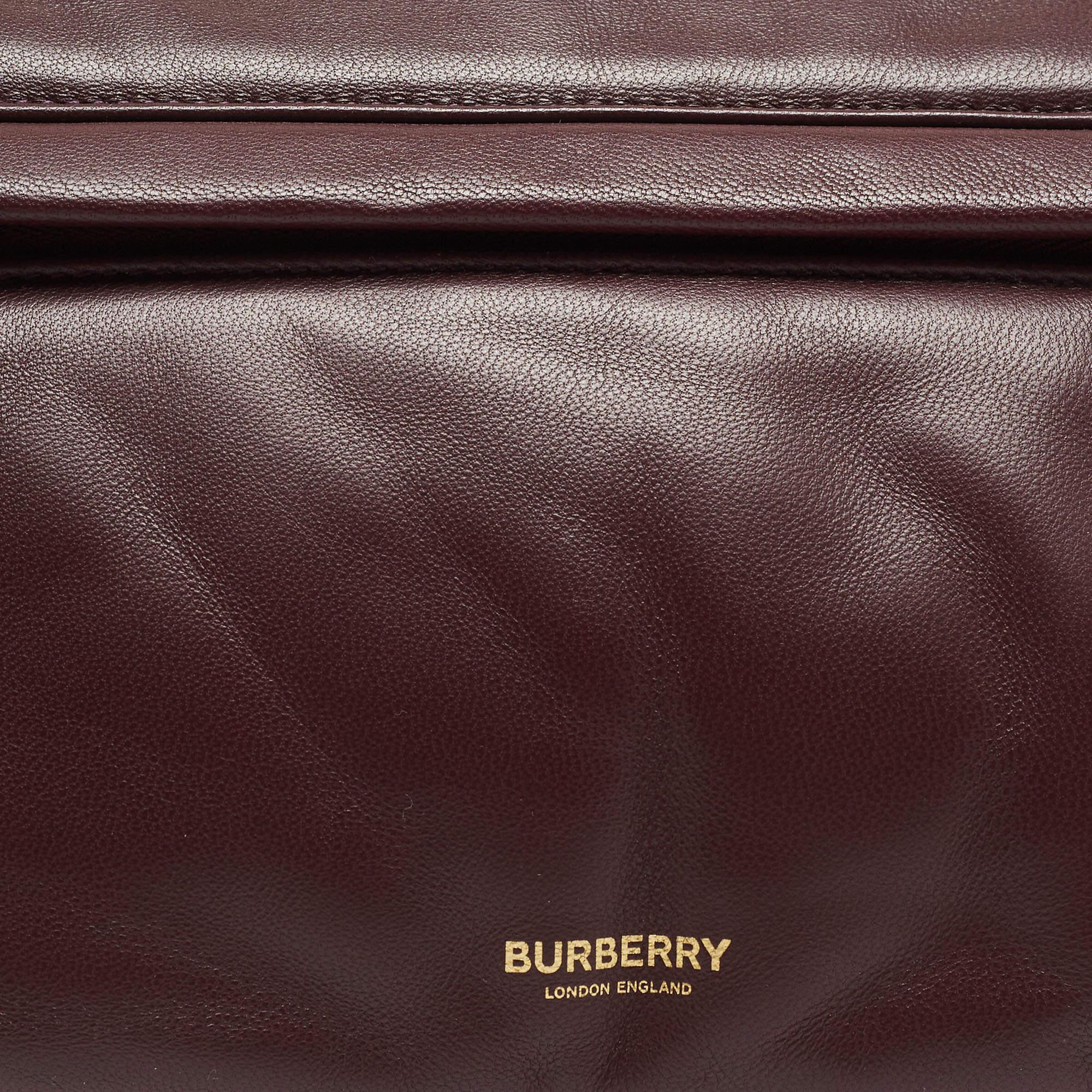Burberry Maroon Leather Small Olympia Shoulder Bag 3