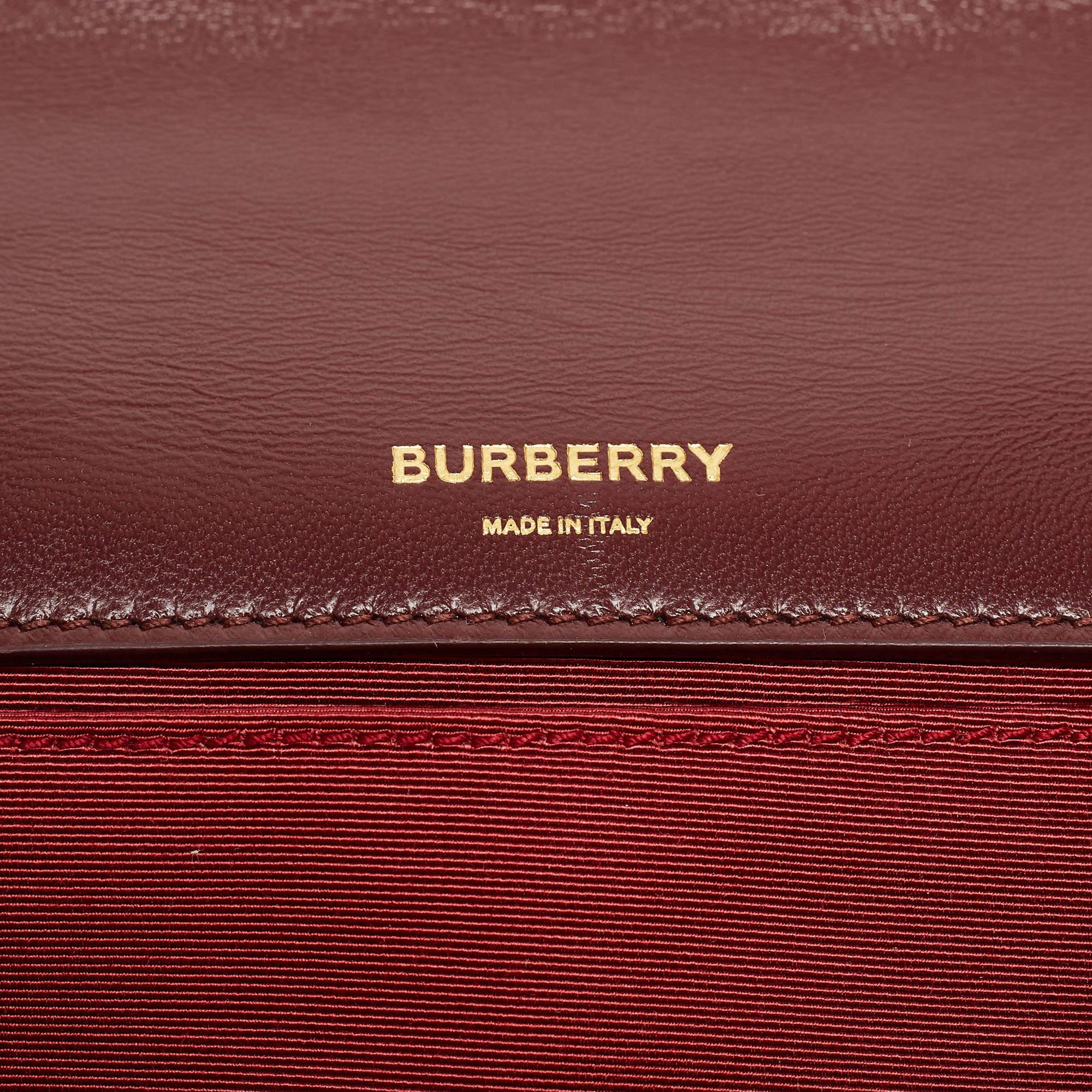 Burberry Maroon Quilted Leather Small Lola Chain Shoulder Bag 3