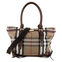 Used Burberry Marta Convertible Diaper Bag House Check Canvas Large