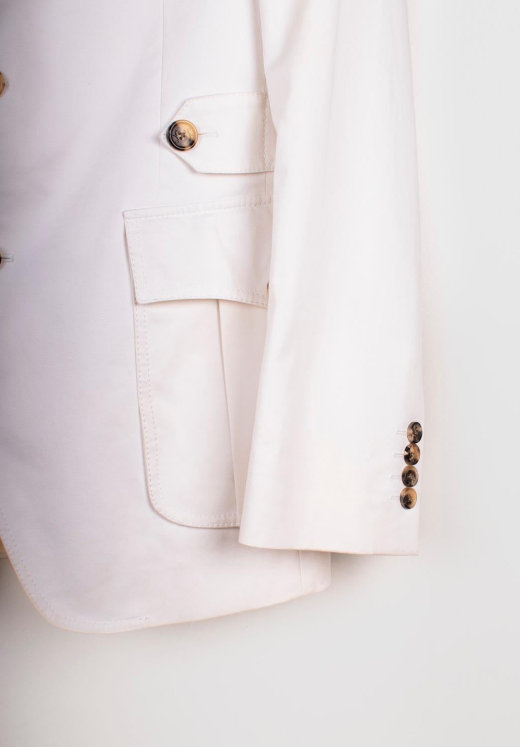 Burberry Men Jacket Casual Blazer Safari Style Size Large Excellent état - En vente à Kaunas, LT