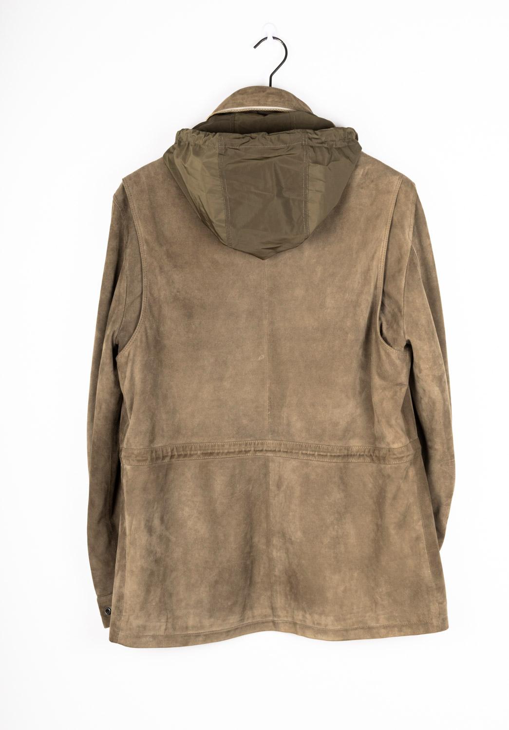 Burberry Uomo Giacca Parka Scamosciato Cappotto Medio Taglia L in vendita 1