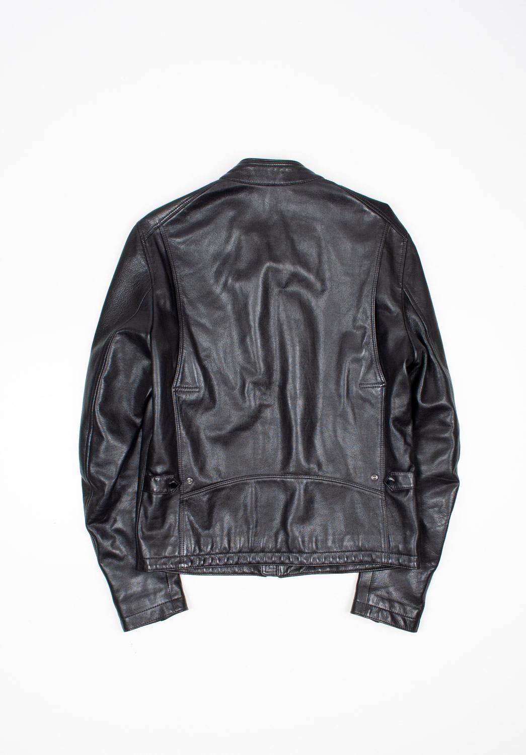 Men's Burberry Men Leather Jacket Biker Size ITA48/M, S1246