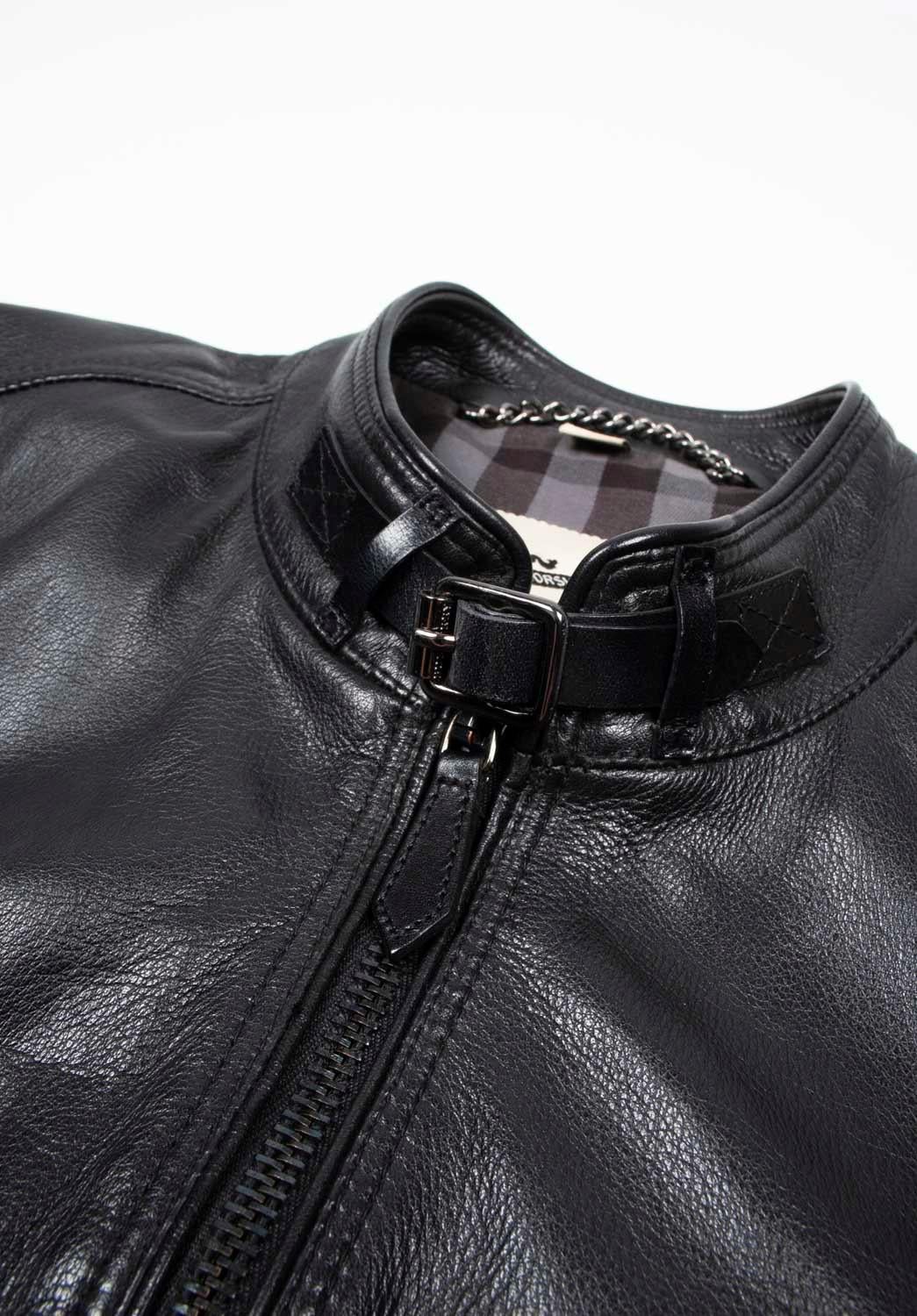 Burberry Men Leather Jacket Biker Size ITA48/M, S1246 2