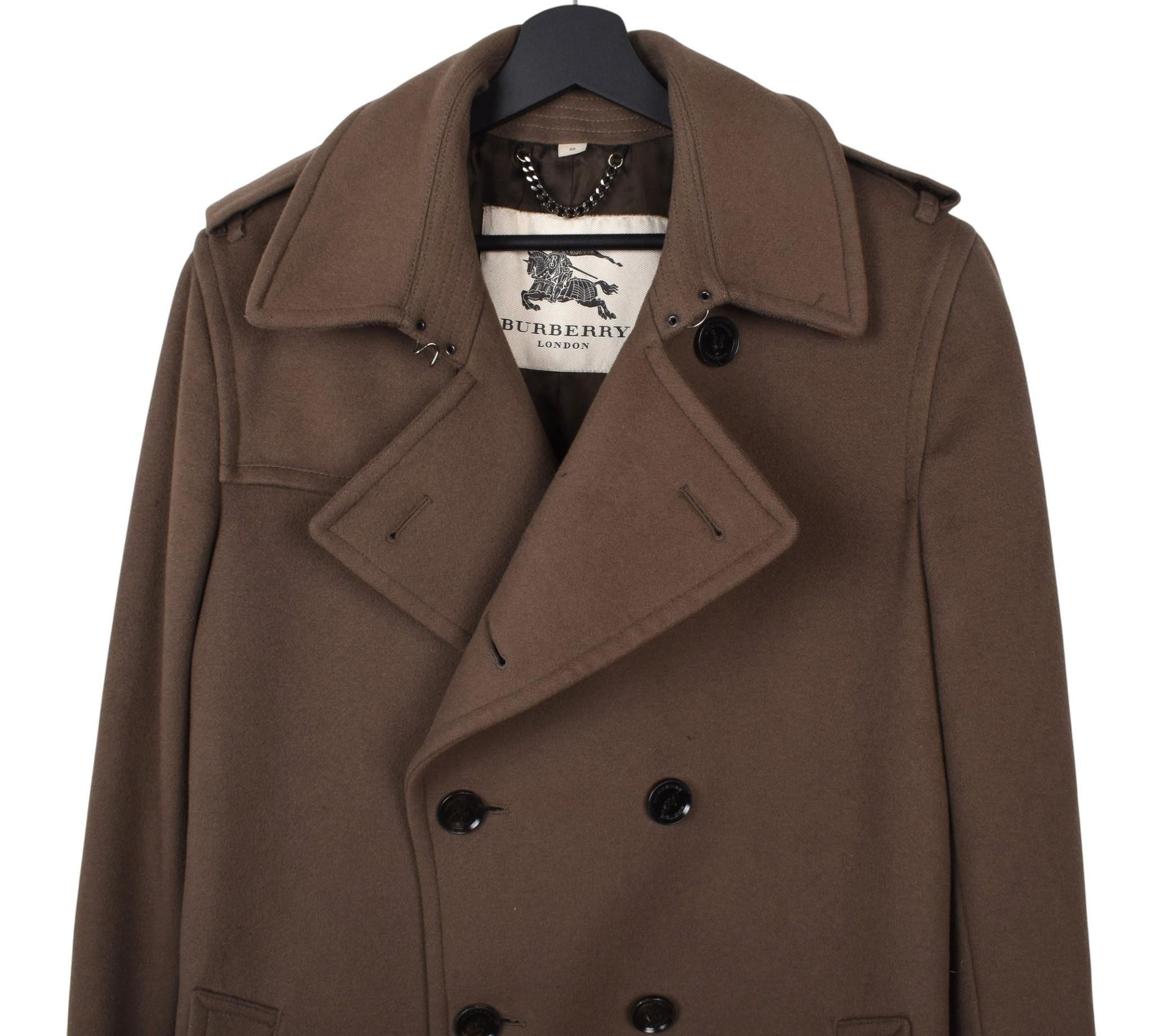 Burberry Hommes Manteau lourd Manteau ceinturé Taille IT50-L, S1603 en vente 1