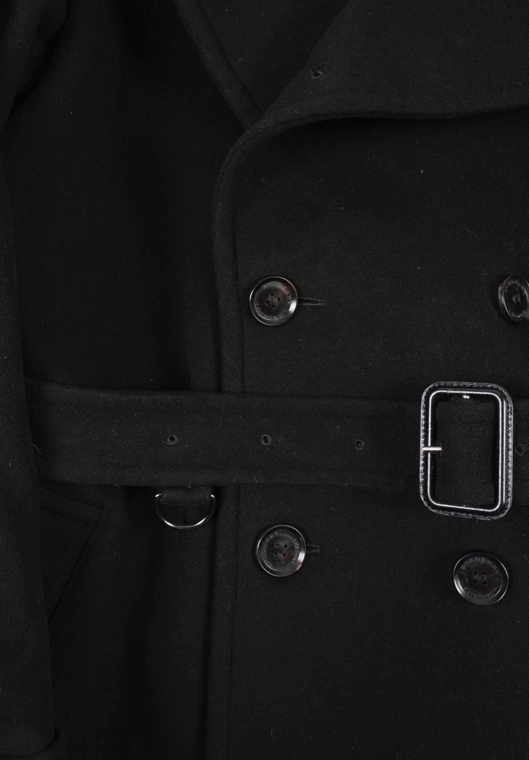 Black Burberry Men Over Coat Heavy Wool Size 52/L, S826