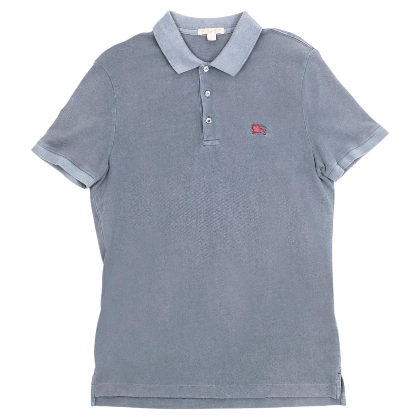 Burberry Uomo polo logo in metallo slim taglia M.