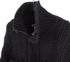 Burberry Homme Pull en grosse maille zippée bouton Taille M/L, S1859