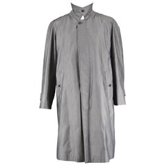 Burberry Men's 100% Cotton Sharkskin Raglan Sleeve Trench Coat, 1980s