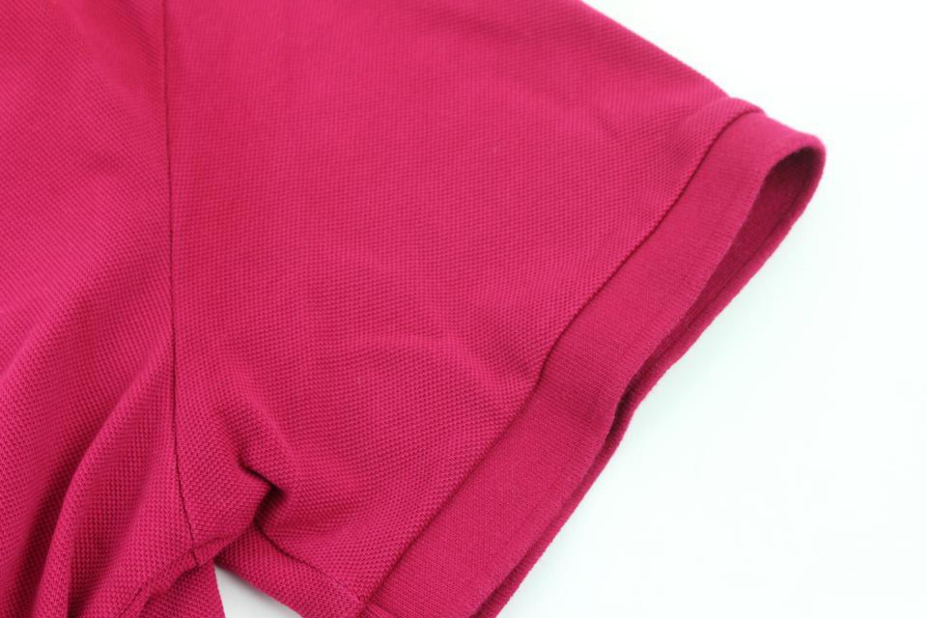 Burberry Mens Large Fuchsia Hot Pink Polo Shirt 119b4 3