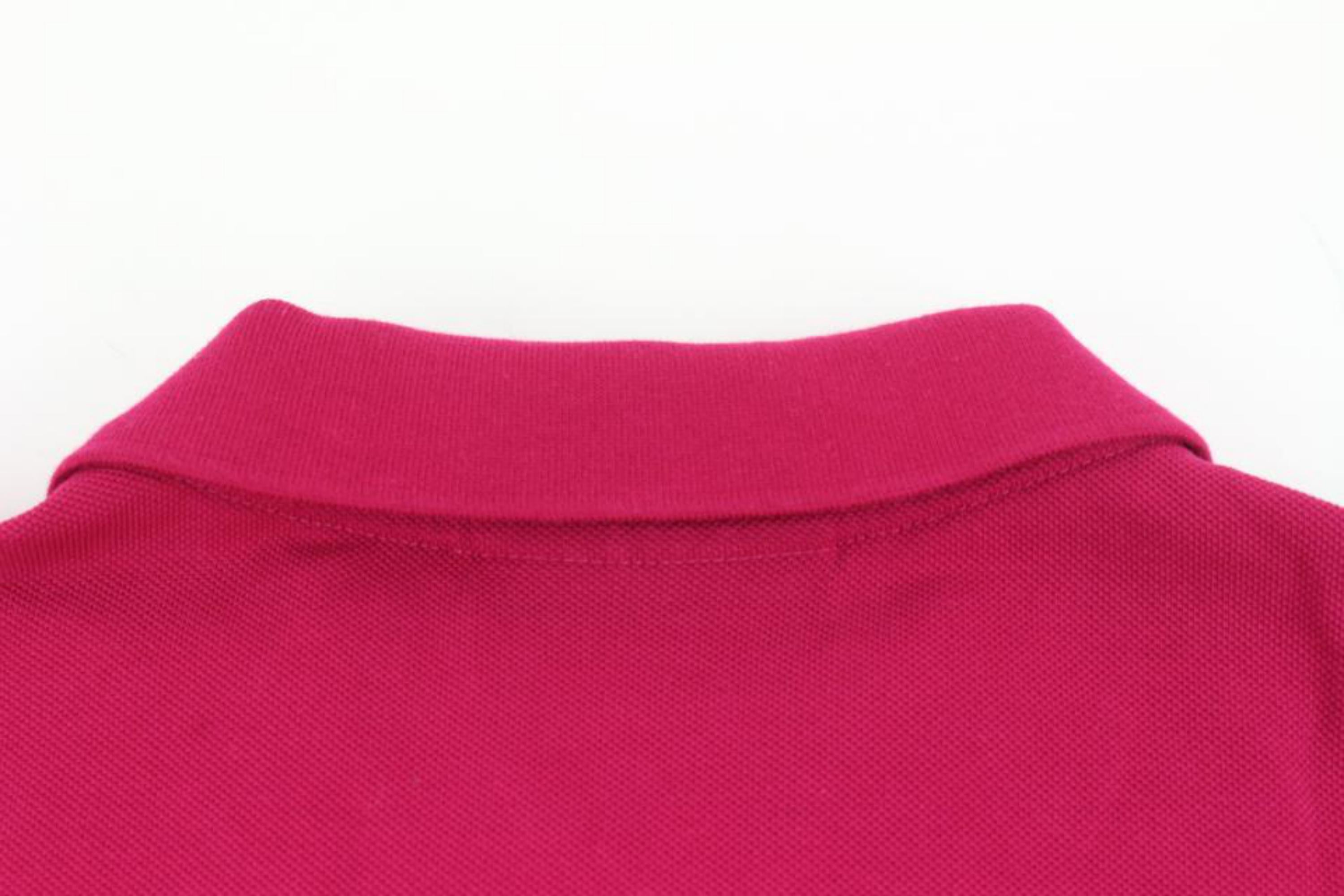Burberry Mens Large Fuchsia Hot Pink Polo Shirt 119b4 2