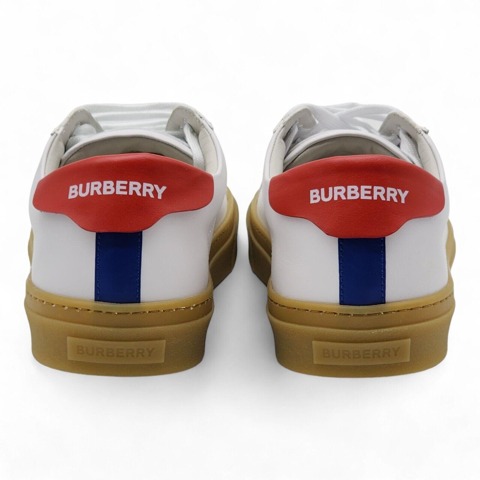 Gray Burberry Men's Rangleton Low Top Sneakers in White For Sale
