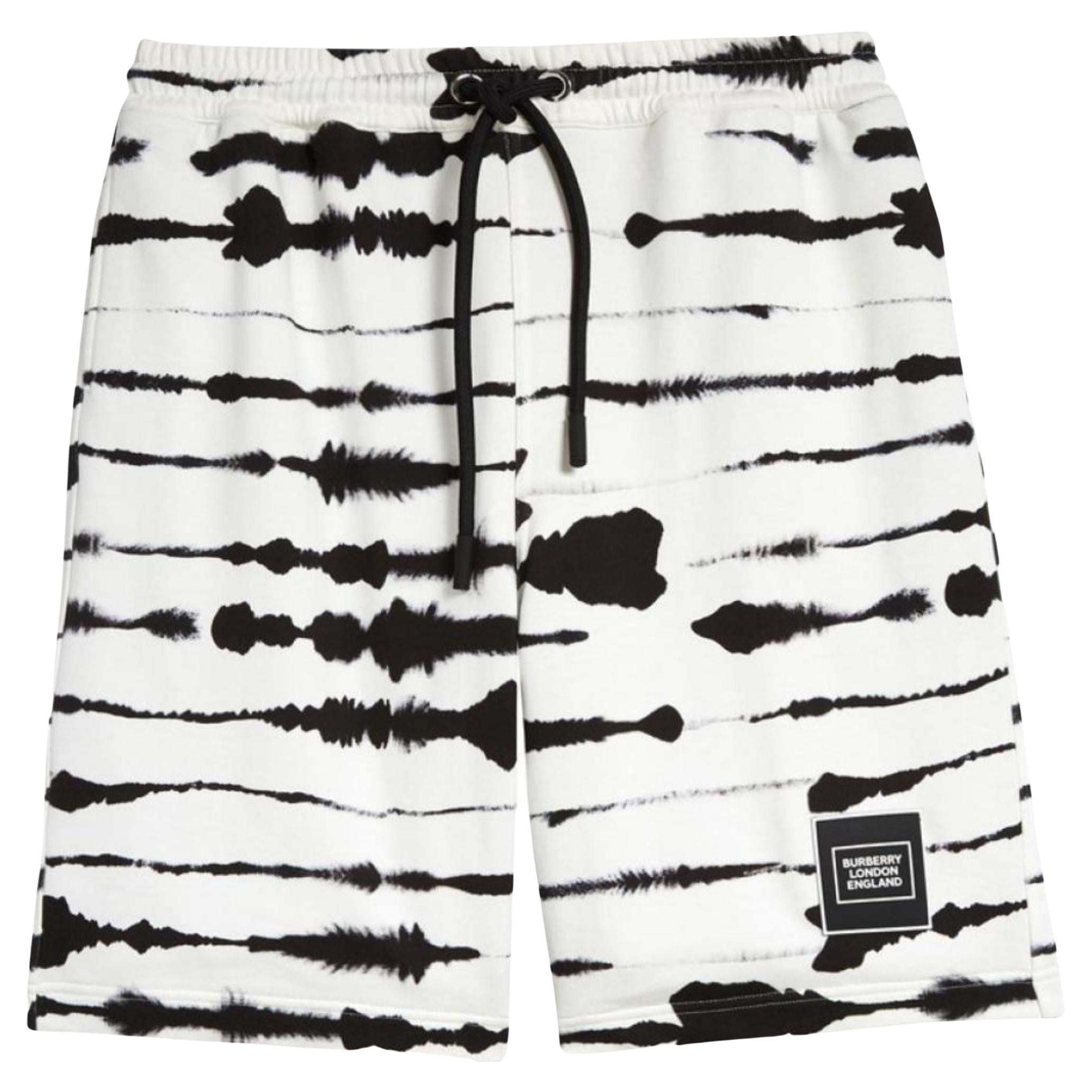 Burberry Men's Small Alberto Zebra Cotton Sweat Shorts 119b64