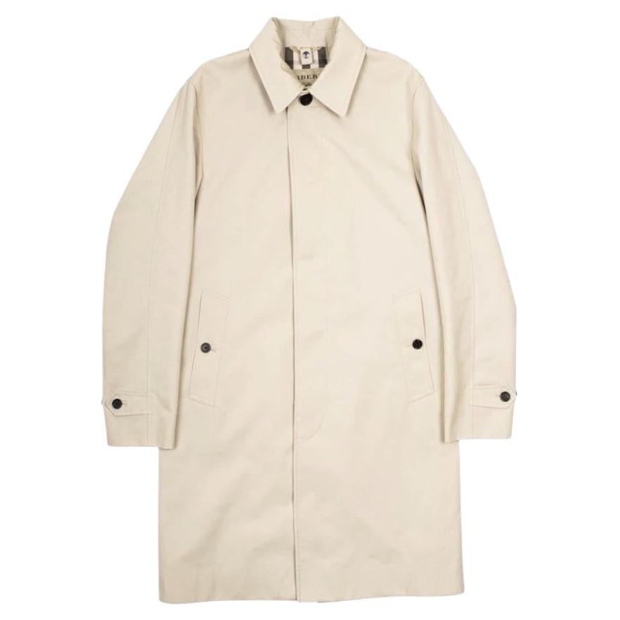 Burberry Men's Trench Coat Sand Polyester Cotton Blend M For Sale