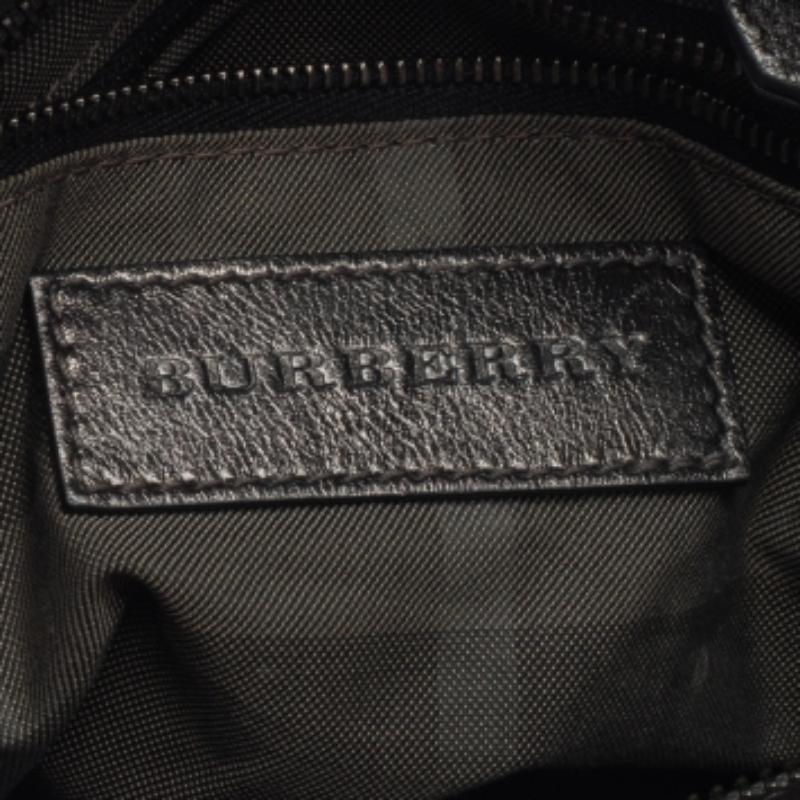 Burberry Metallic Anthracite Leather Fairby Hobo For Sale 1