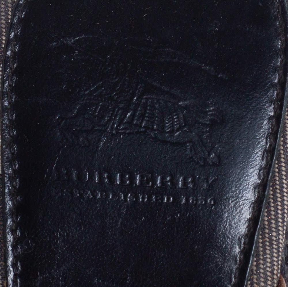 Burberry Metallic Bronze Leather Wedge Espadrille Thong Slide Sandals Size 39 2