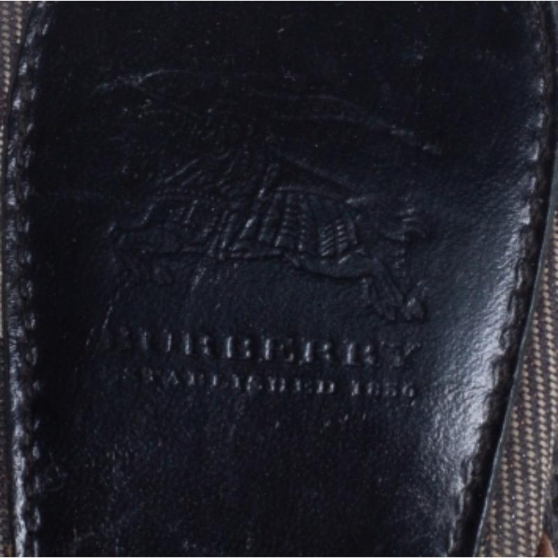 Burberry Metallic Bronze Leather Wedge Espadrille Thong Slide Sandals Size 39 For Sale 2