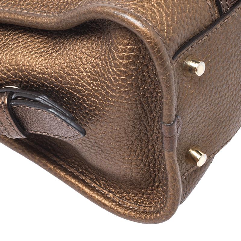 Burberry Metallic Brown Leather Top Handle Bag 5