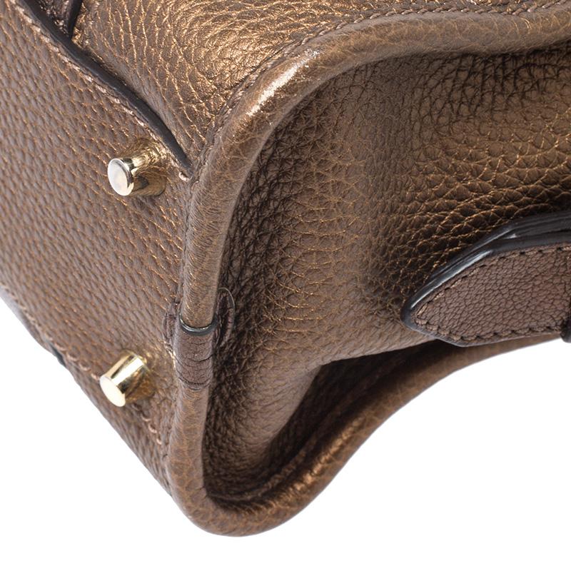 Burberry Metallic Brown Leather Top Handle Bag 6