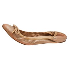 Bailarinas con lazo de cuero dorado metalizado Burberry talla 39