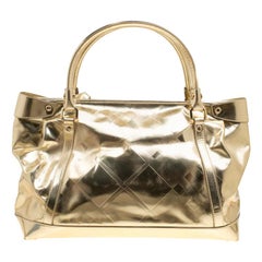 Burberry Metallic Gold Leather Tote