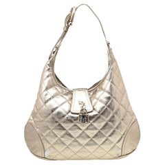 Burberry Metallic Gold Quilted Leather Brooke Hobo