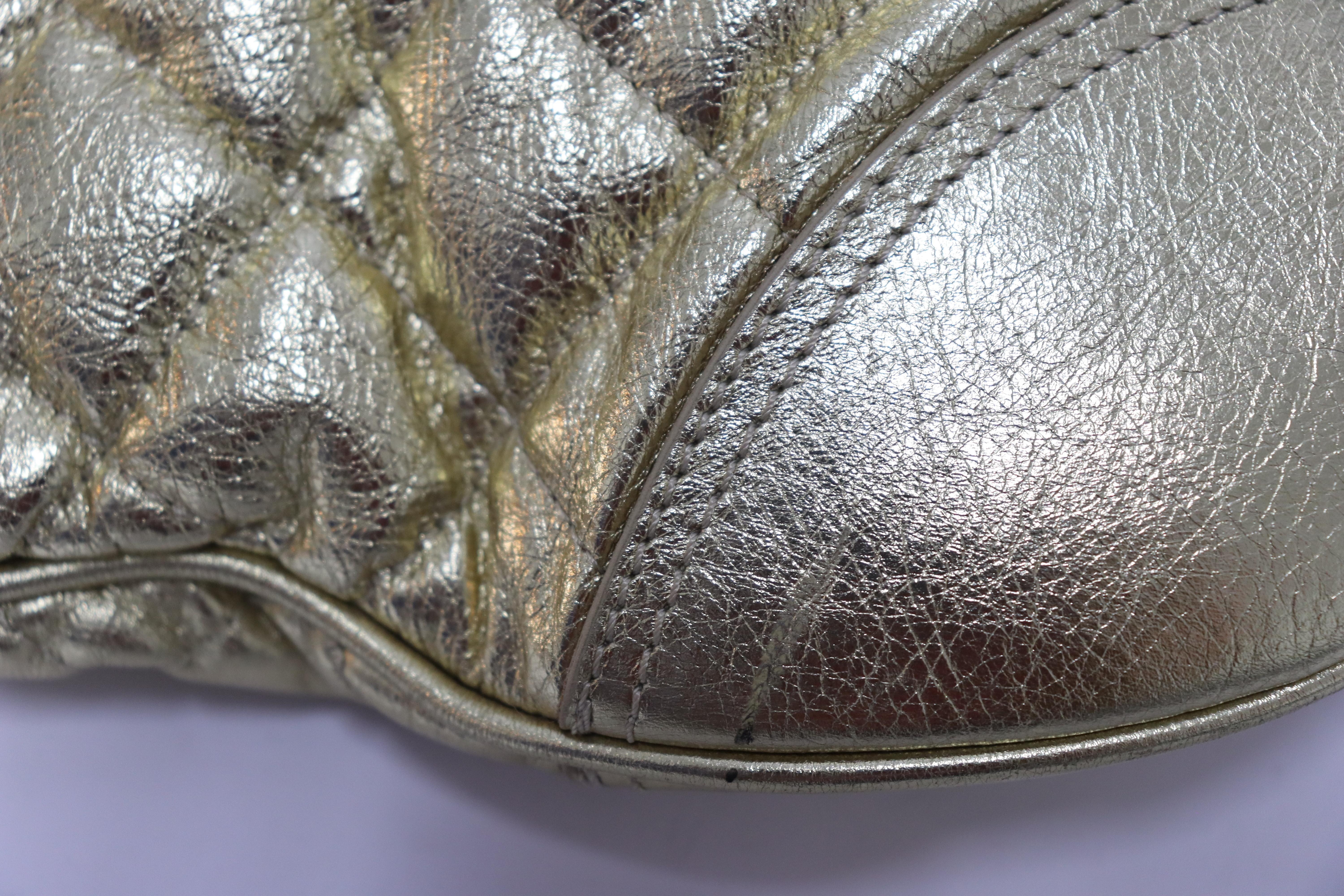 Women's Burberry Metallic Gold Quilted Leather Handbag