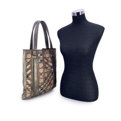 Borsa Burberry in pelle metallizzata Nova Check in tela Brooke Warrior Tote Bag