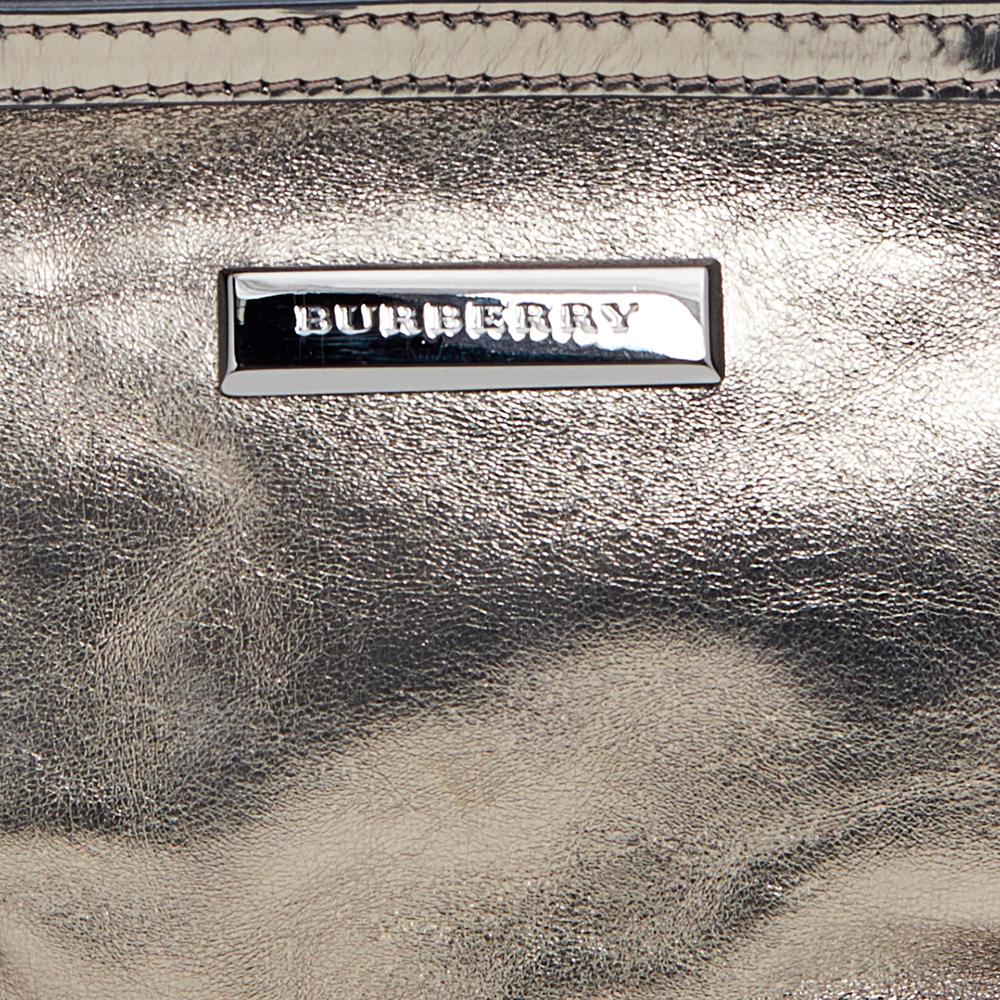 Burberry Metallic Pleated Leather Shoulder Bag 3