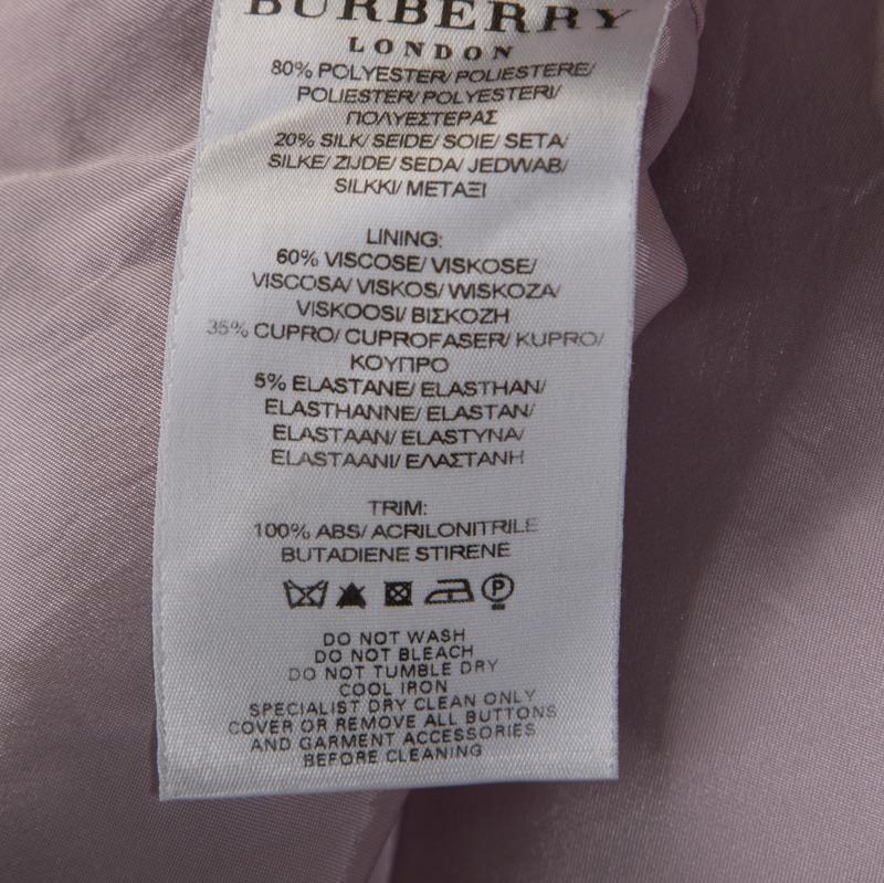 Gray Burberry Metallic Purple Silk Blend Stud Embellished Halter Neck Top S
