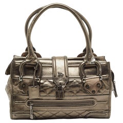 Used Burberry Metallic Quilted Leather Manor Satchel