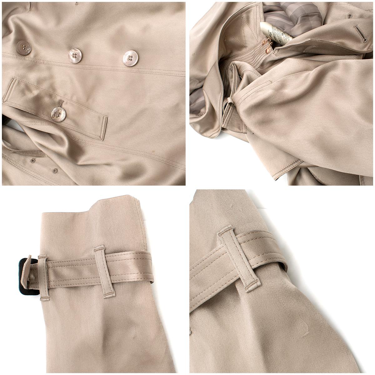 Burberry Metallic Silk Double-Breasted Wrap Trench Coat 10 (UK) In Good Condition In London, GB